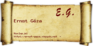 Ernst Géza névjegykártya