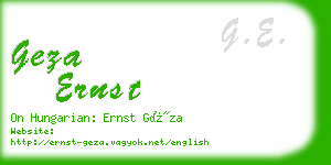 geza ernst business card